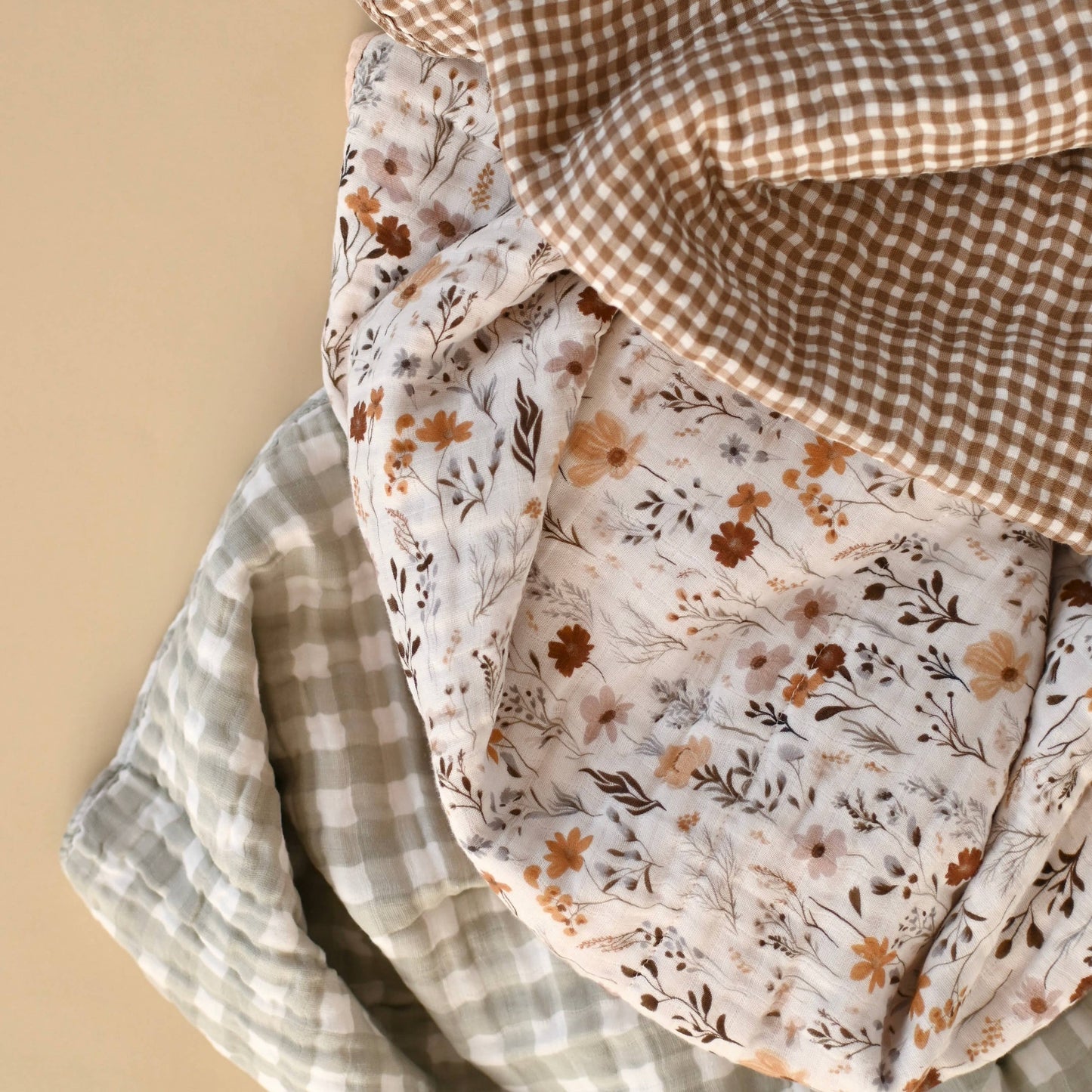 Sage Gingham Muslin swaddle