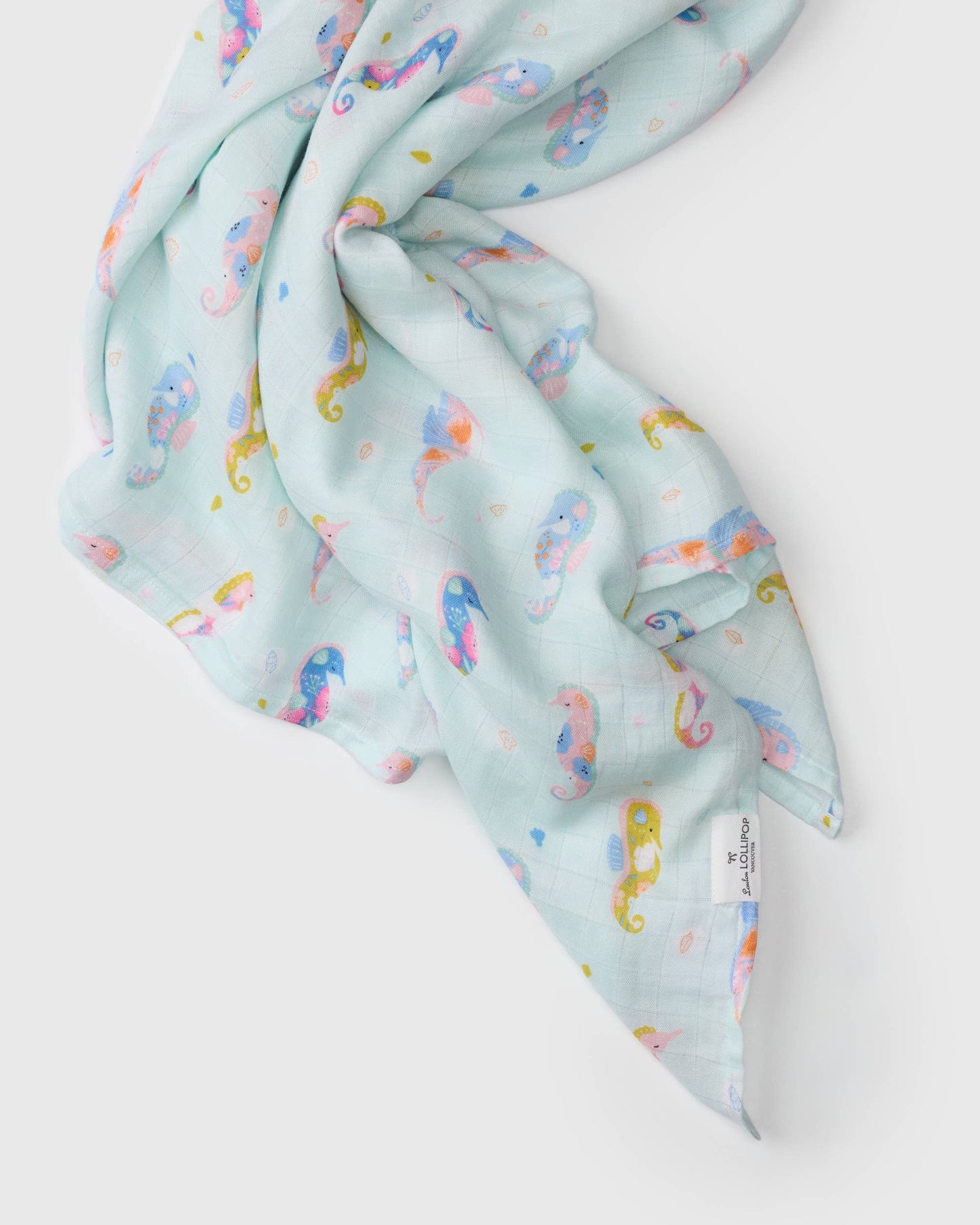 Muslin Swaddle: Painterly Seahorse
