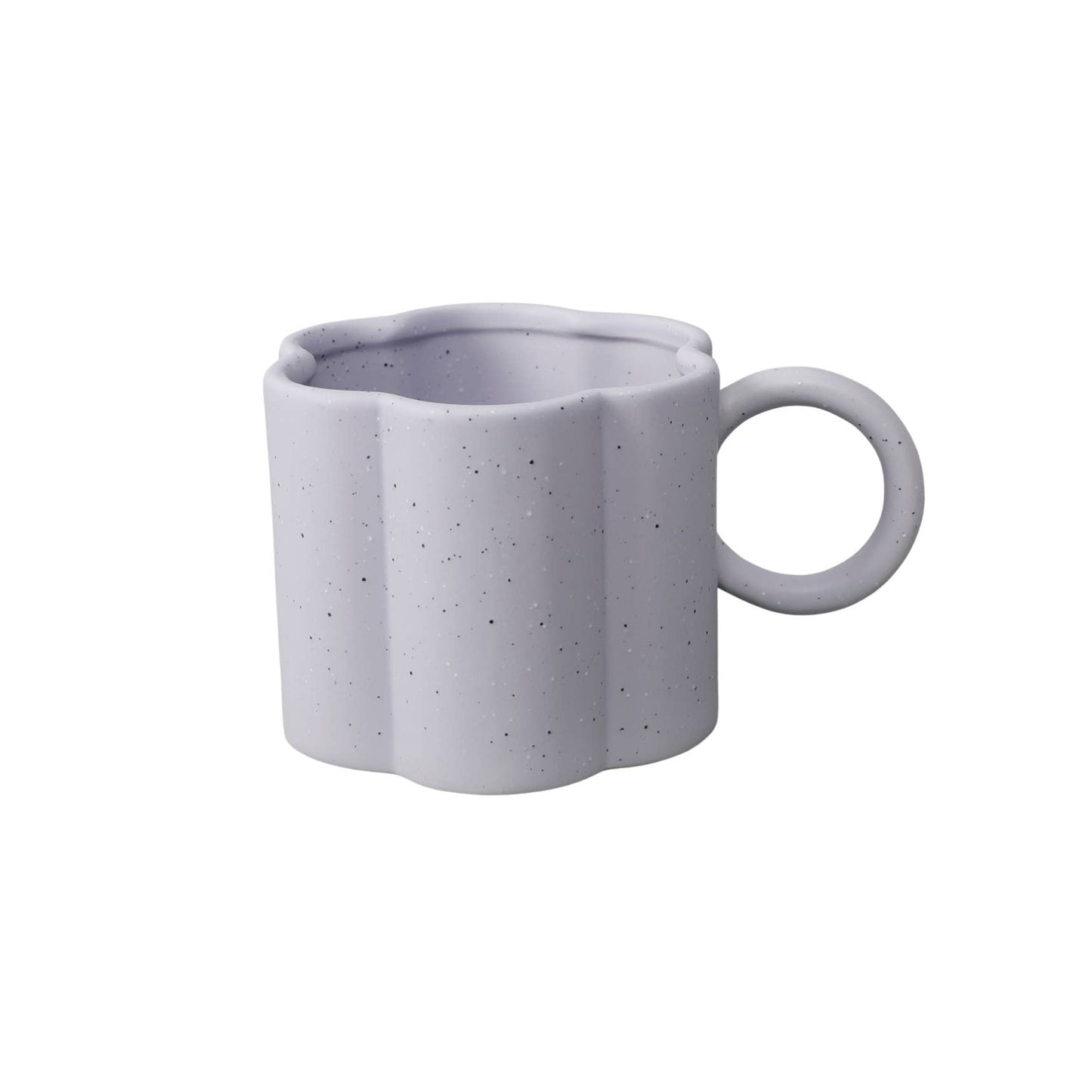 Lilac Scallop Ceramic Mug with Round Handle