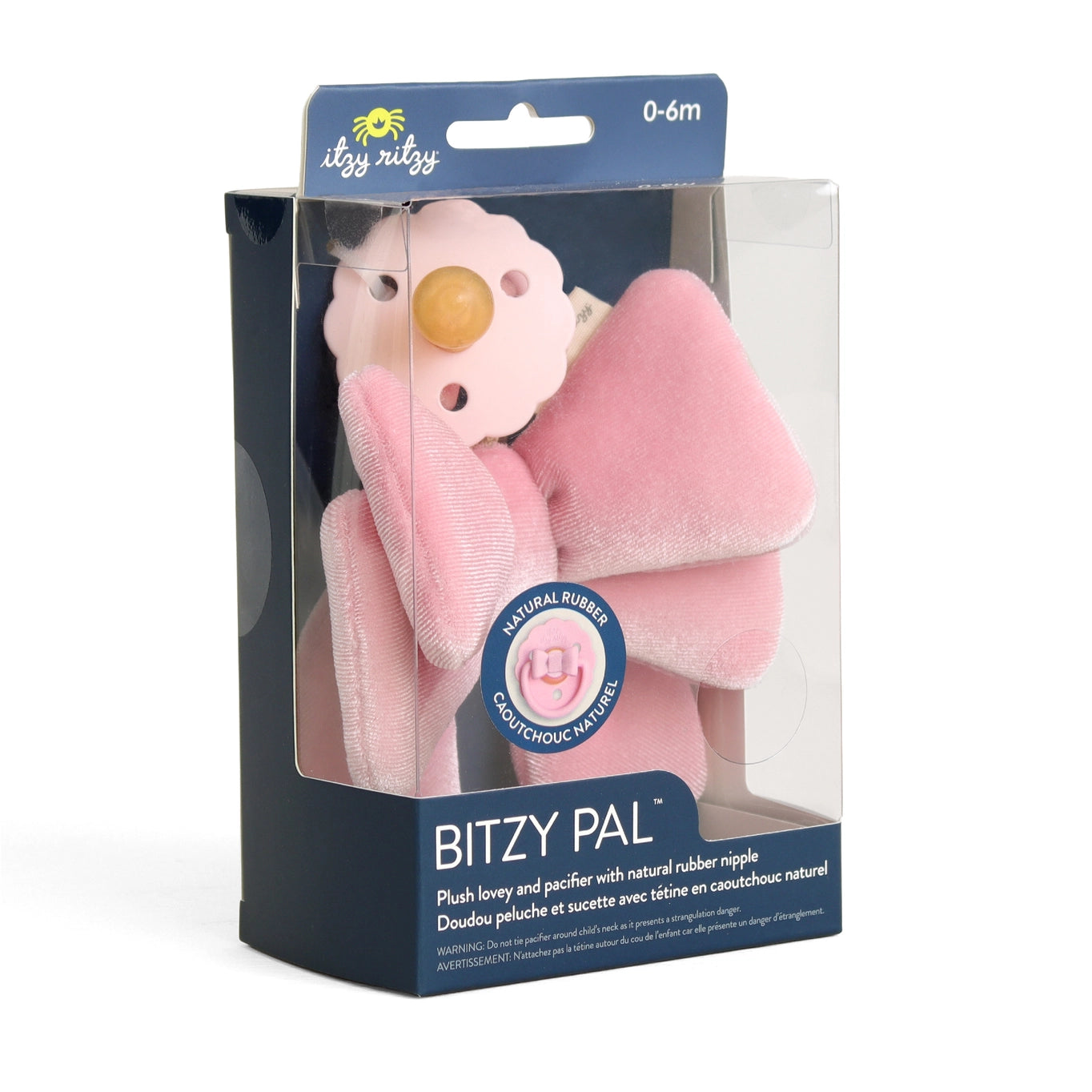 Bitzy Pal Natural Rubber Pacifier & Plush - Bow