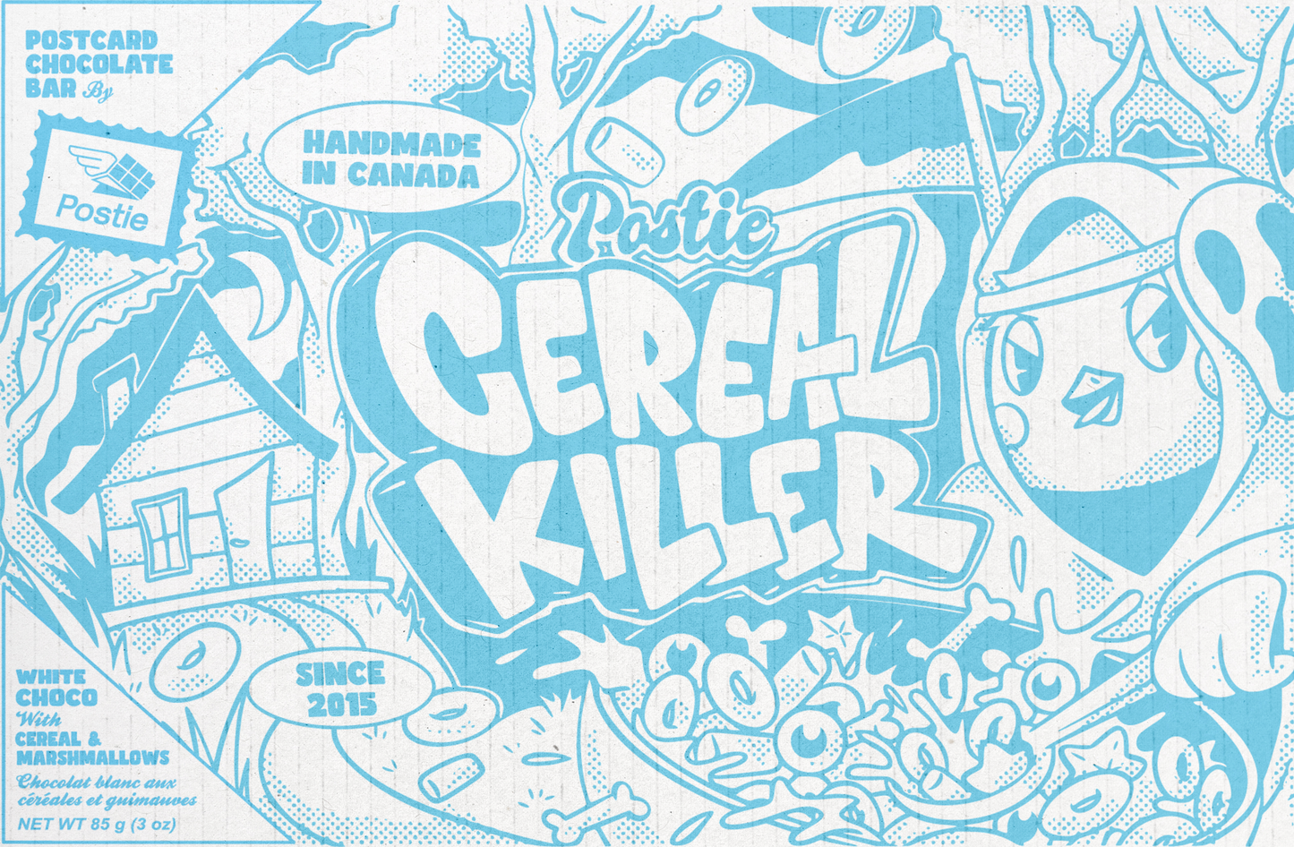 Cereal Killer White Postcard Chocolate Bar