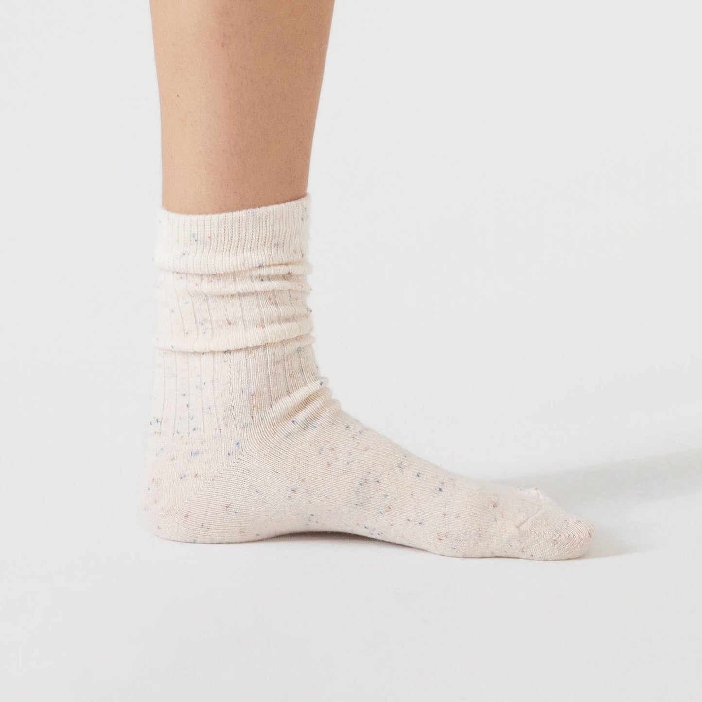 Merino Wool Blend Crew Socks | Cream