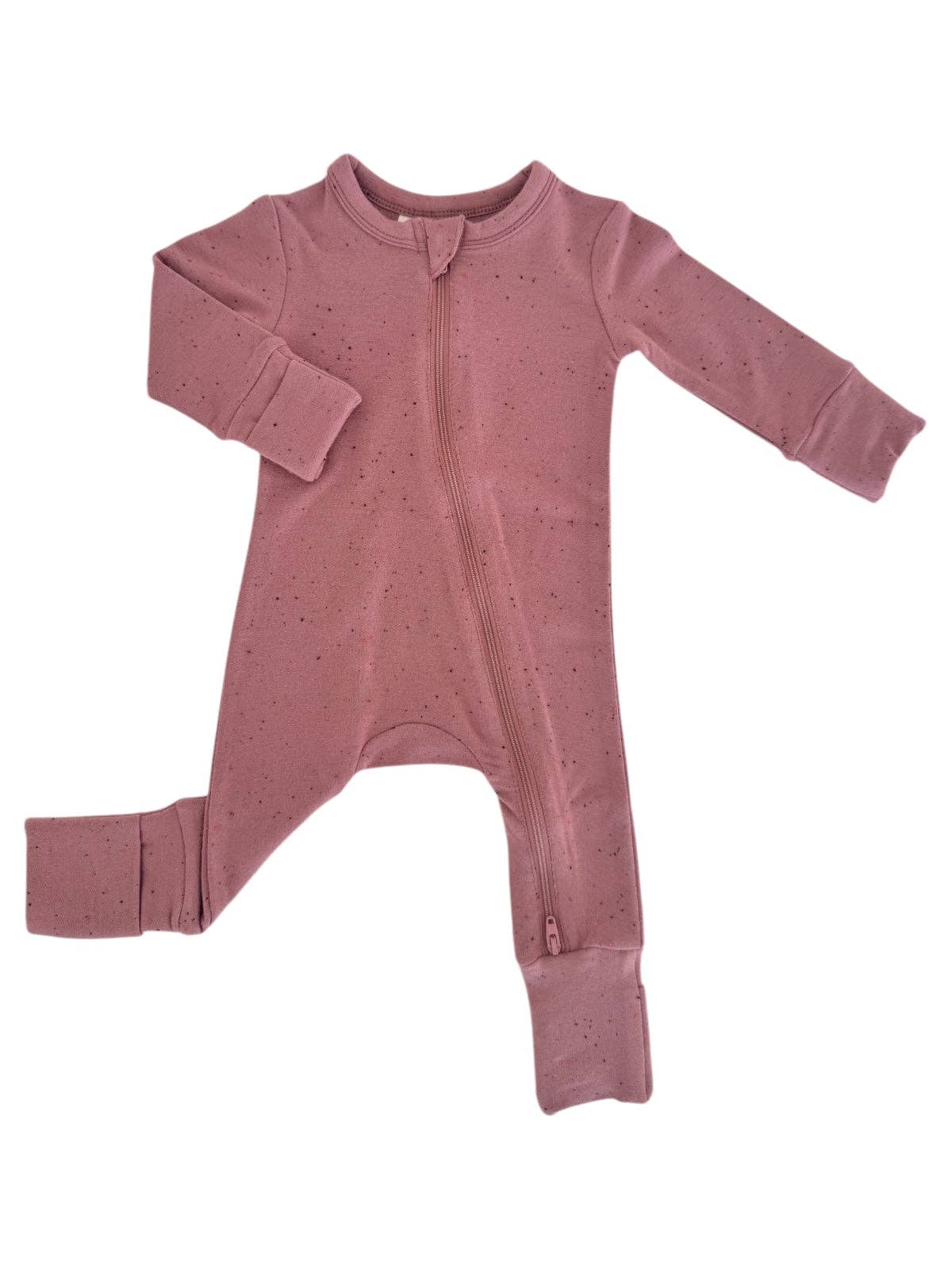Speckle 2-Way Zip Romper | Mauve