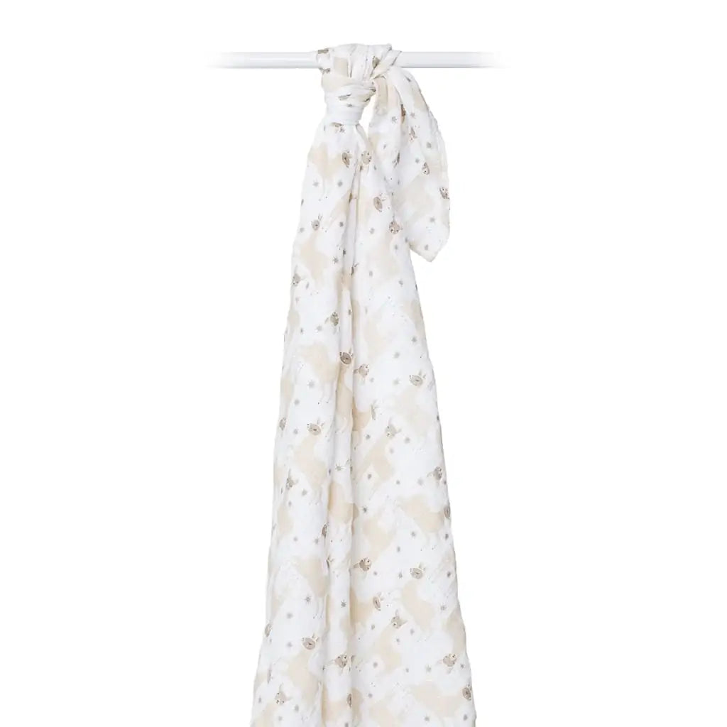 Muslin Swaddle Blanket | Llama