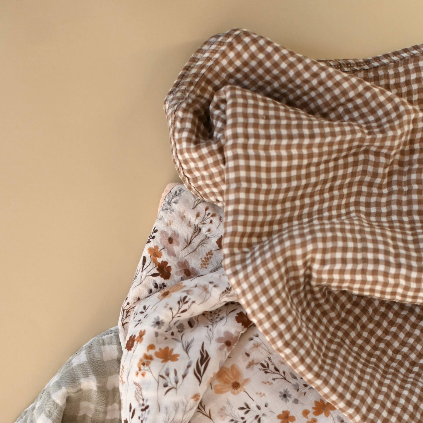 Vichy Brown Muslin Swaddle
