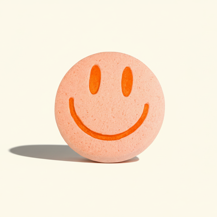 Retro Smiley Face Bath Bomb | Orange