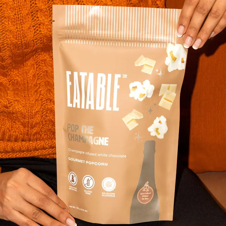 Pop the Champagne Gourmet White Chocolate Popcorn