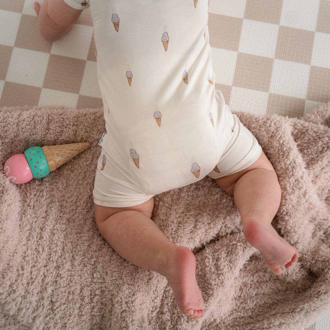 Bamboo Shortie Playsuit | Alaskan Blue