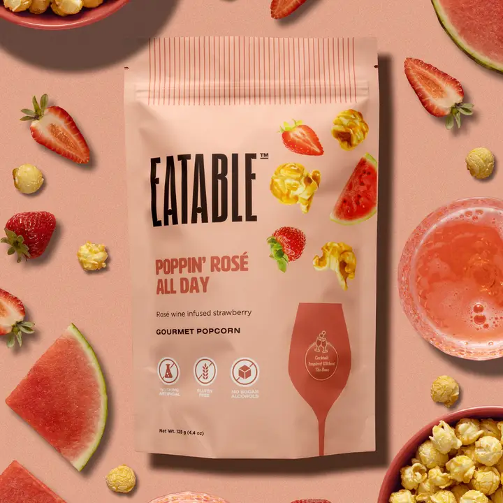 Poppin' Rosé All Day Gourmet Caramel Popcorn