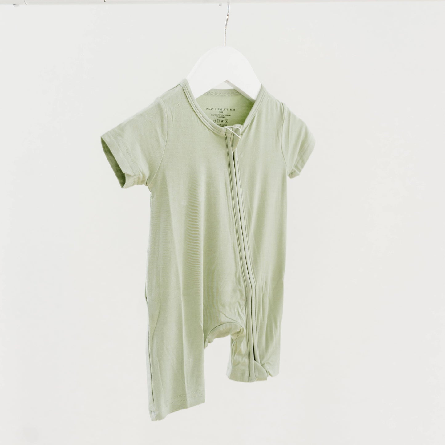 Short Sleeve Zipper Onesie