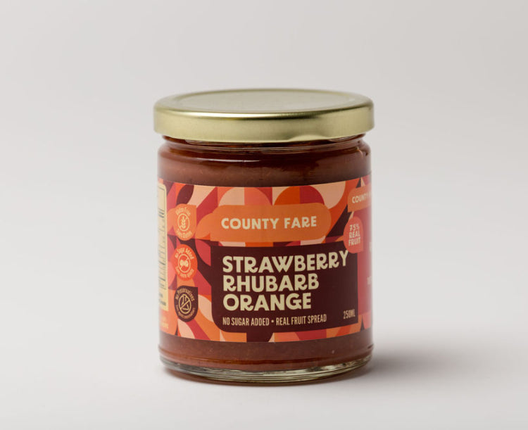 County Fare - Strawberry Rhubarb Orange Fruit Spread No Sugar