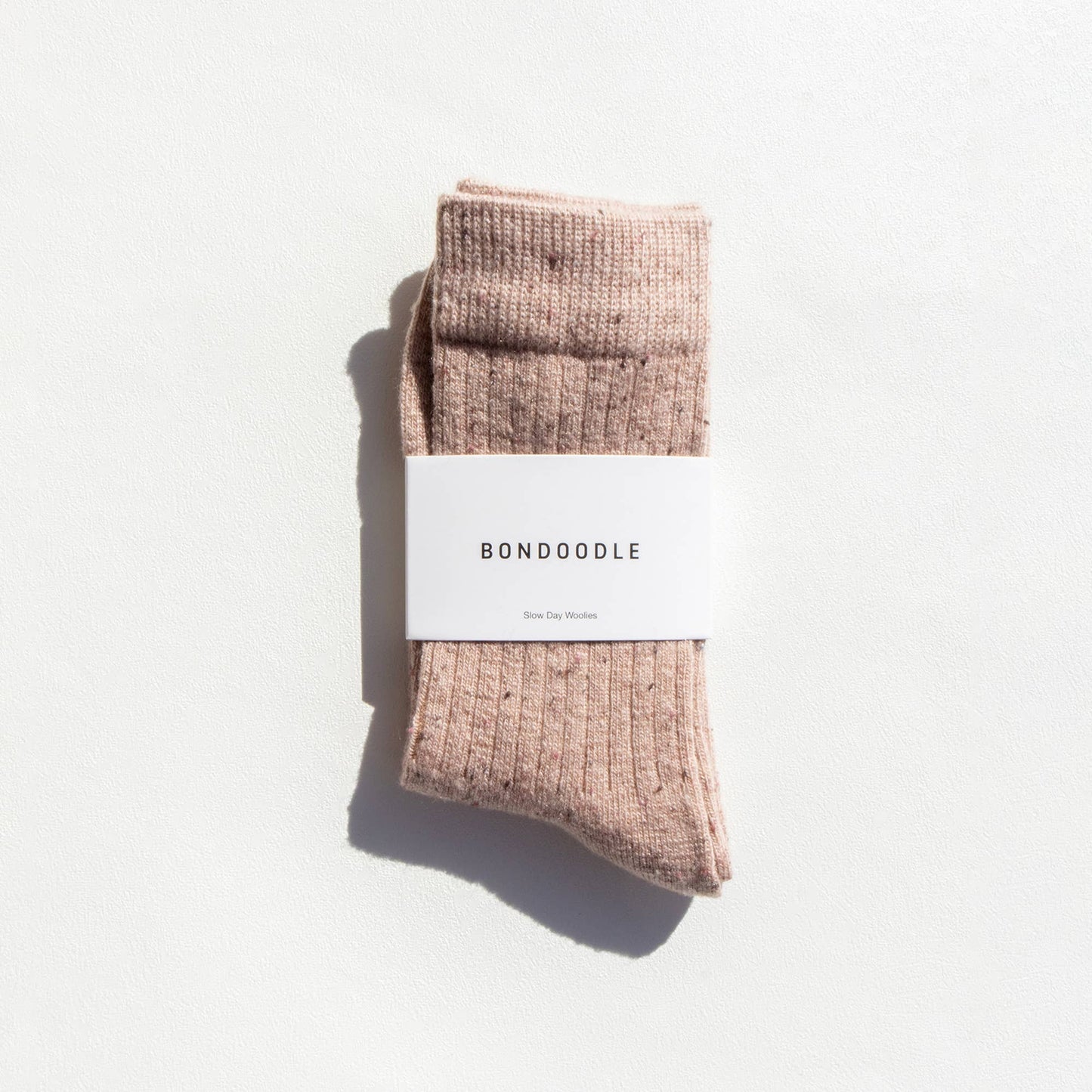 Merino Wool Blend Crew Socks | Beige