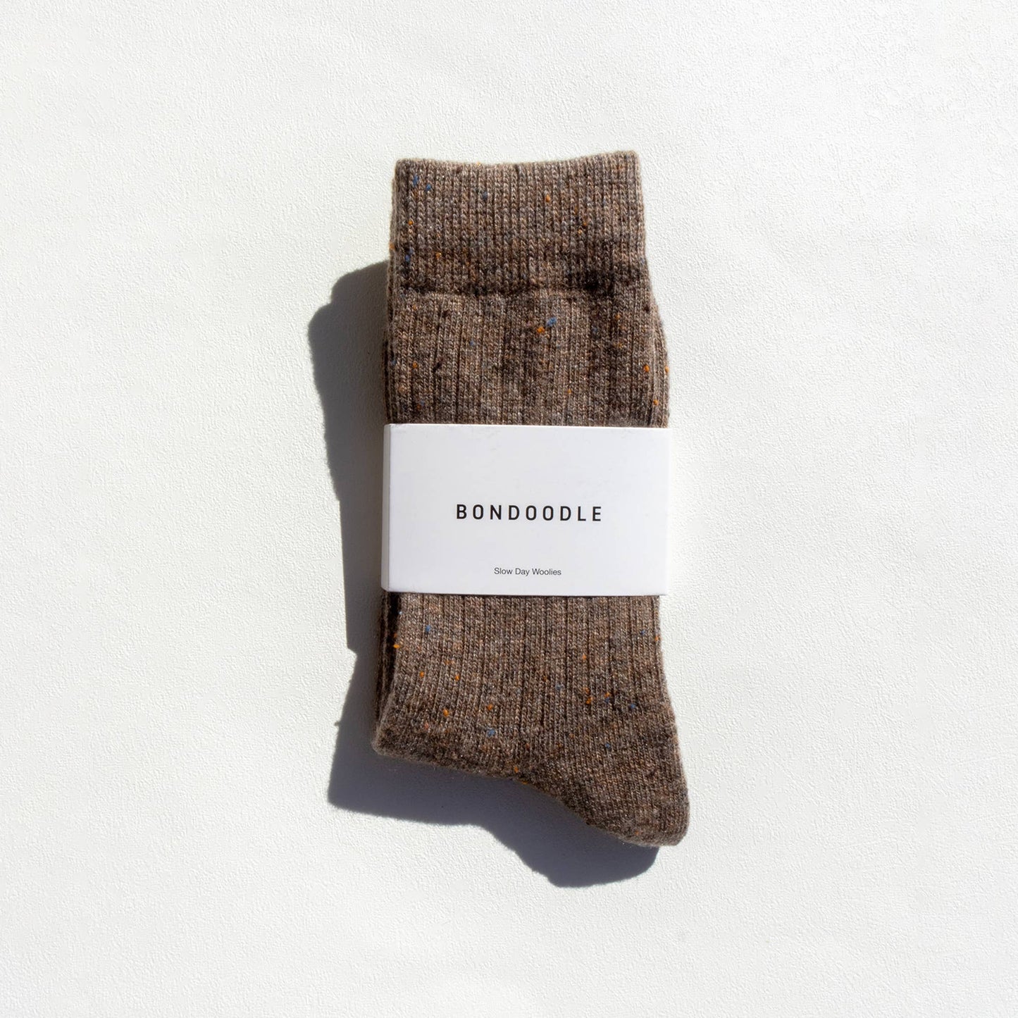 Merino Wool Blend Crew Socks | Brown
