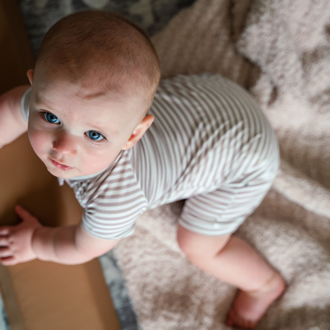 Bamboo Shortie Playsuit | Alaskan Blue