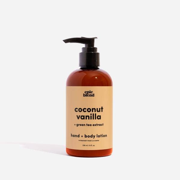 Epic Blend - Coconut Vanilla Hand and Body Lotion Vegan: 8oz (6+ Half Price Tester)