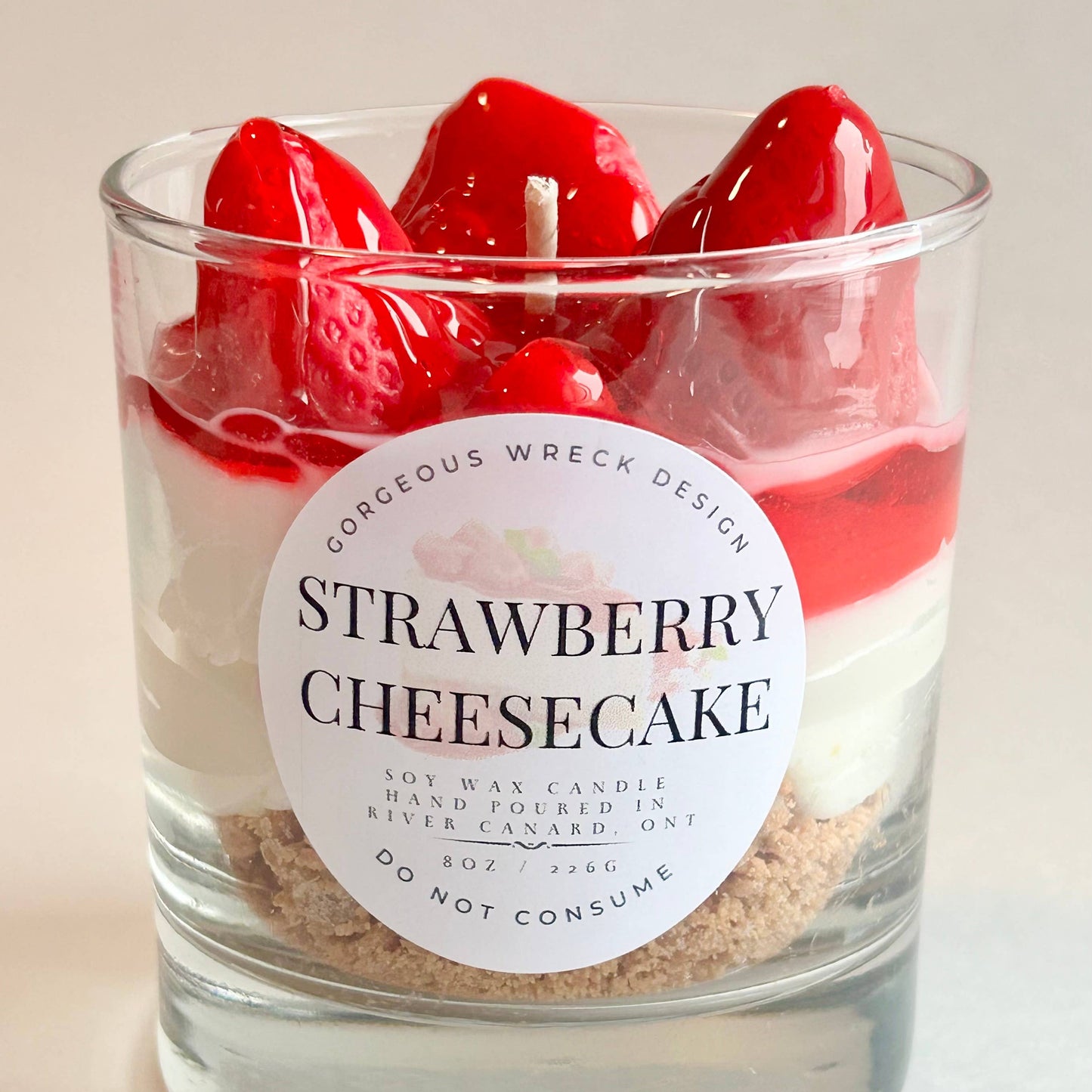 Strawberry Cheesecake Dessert Candle 