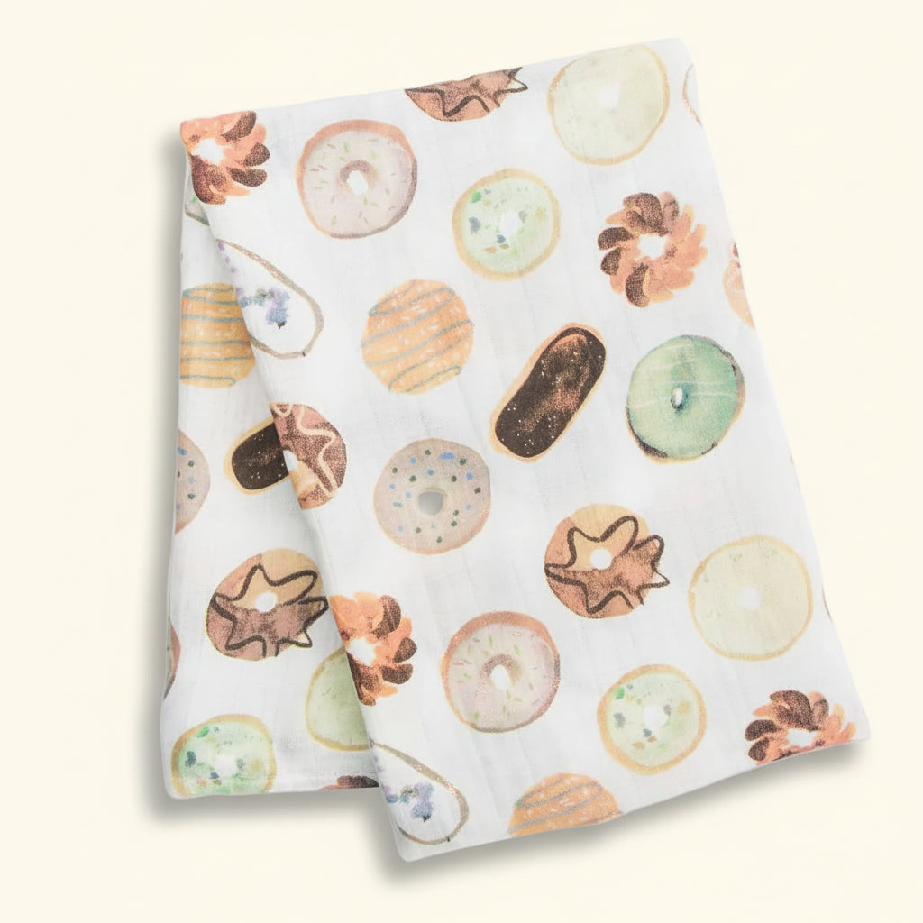 Muslin Bamboo Swaddle Blanket – Donuts