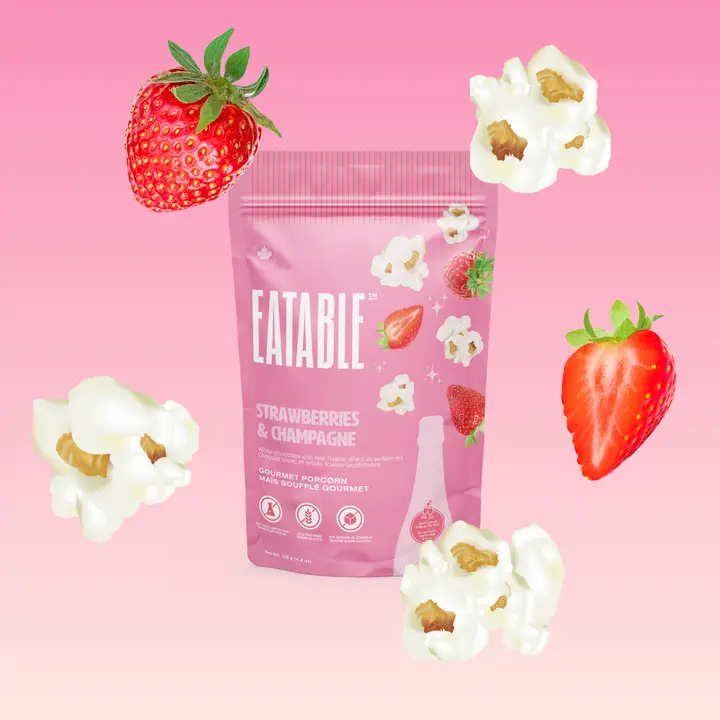 Strawberries & Champagne White Chocolate Popcorn