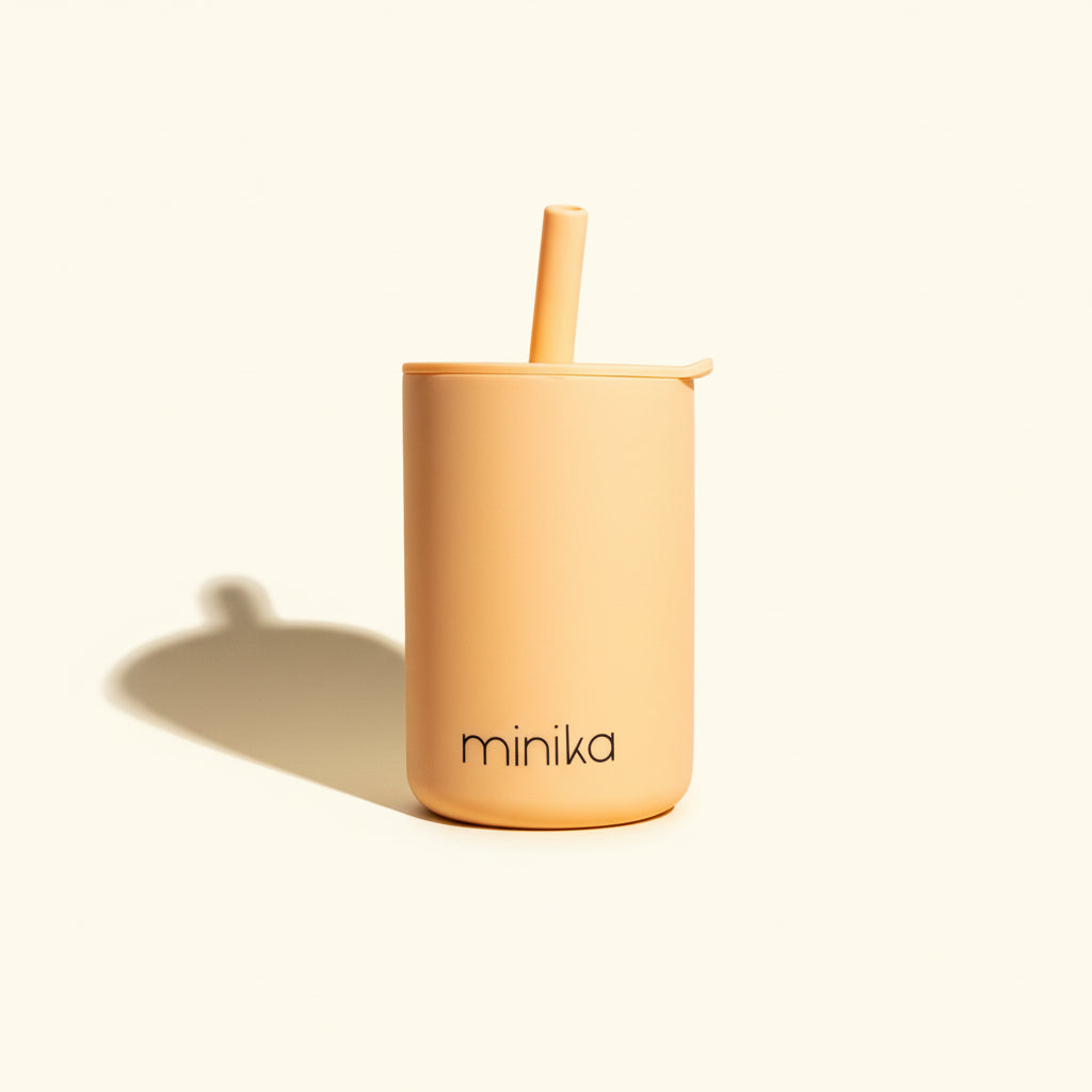 Straw cup with lid - Sunset