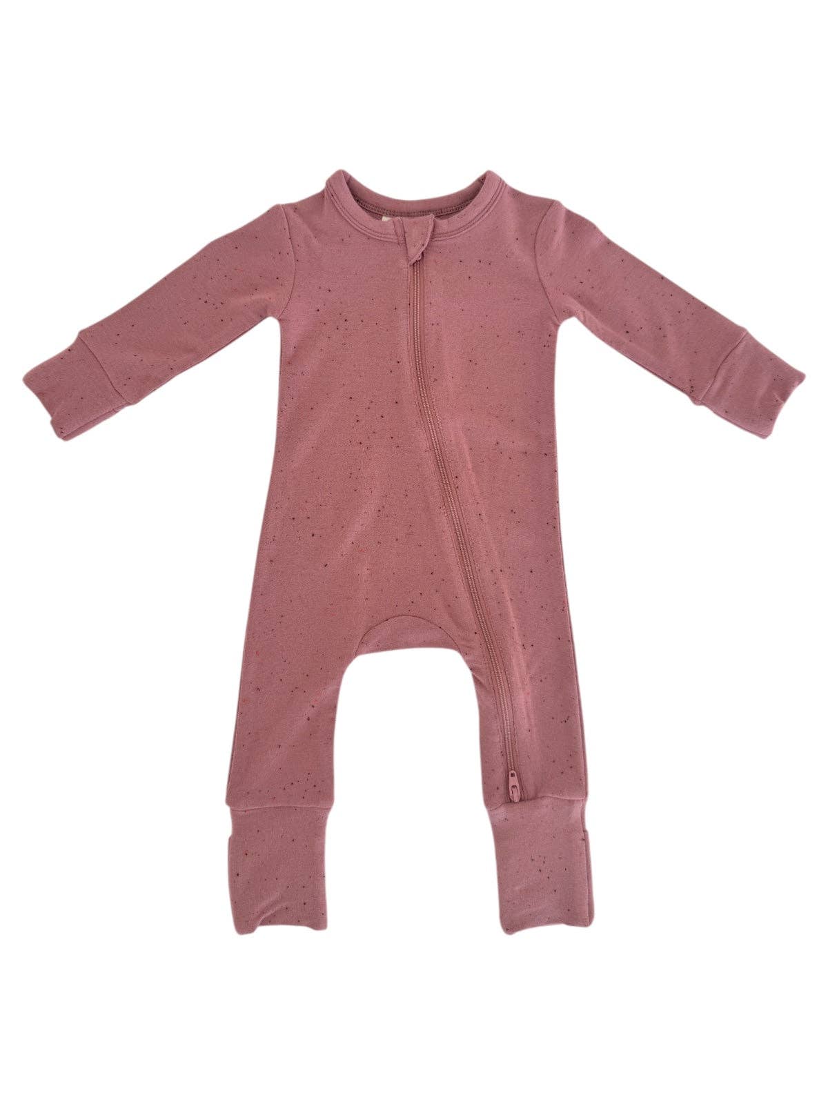 Speckle 2-Way Zip Romper | Mauve