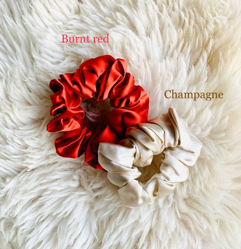100% Silk Large Scrunchy | Ivory