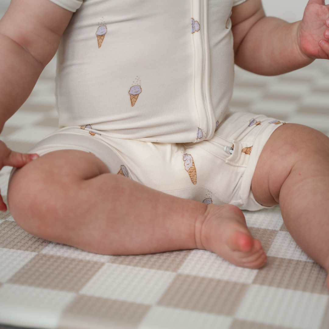 Bamboo Shortie Playsuit | Alaskan Blue