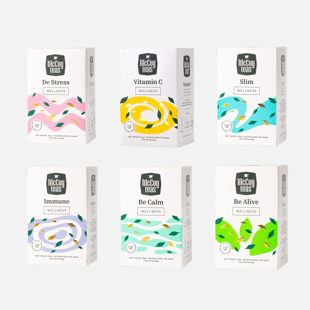 Mccoy Teas Canada - Premium Wellness Tea Bags Collection (6-Pack Variety Set)