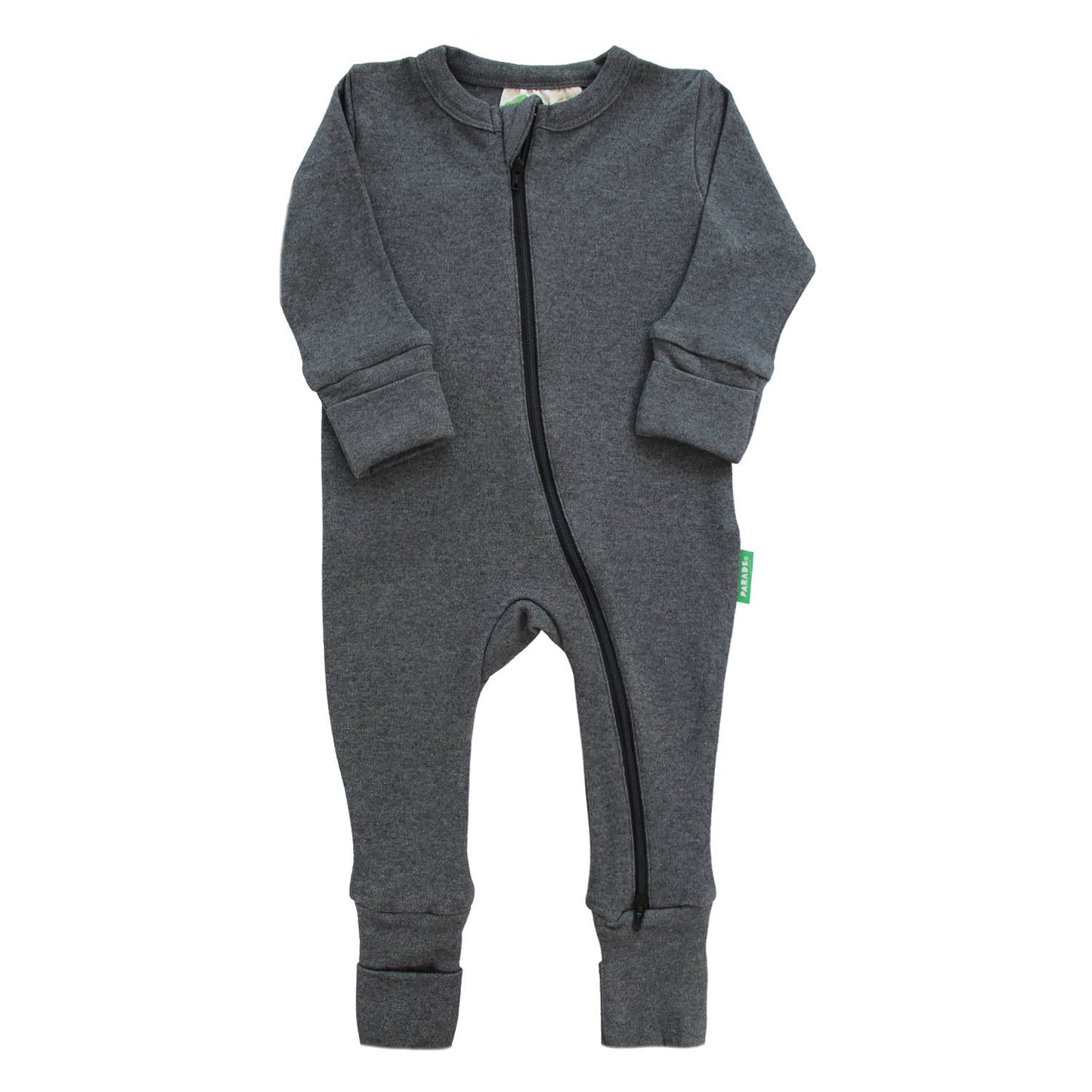 Melange 2-Way Zipper Romper | Charcoal