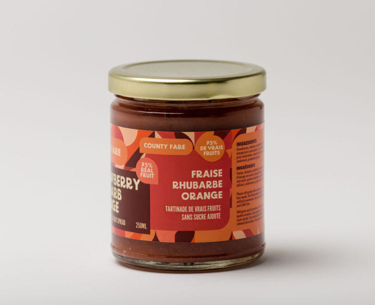 County Fare - Strawberry Rhubarb Orange Fruit Spread No Sugar