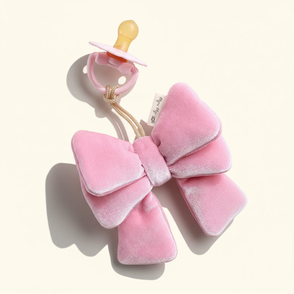 Bitzy Pal Natural Rubber Pacifier & Plush - Bow