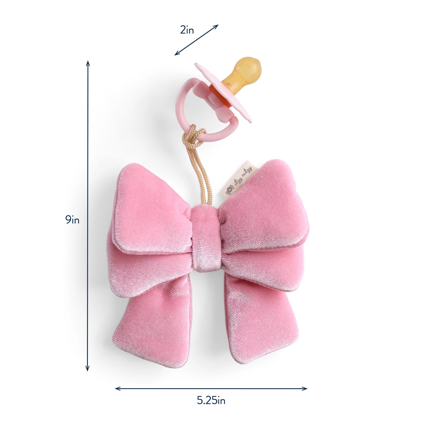 Bitzy Pal Natural Rubber Pacifier & Plush - Bow