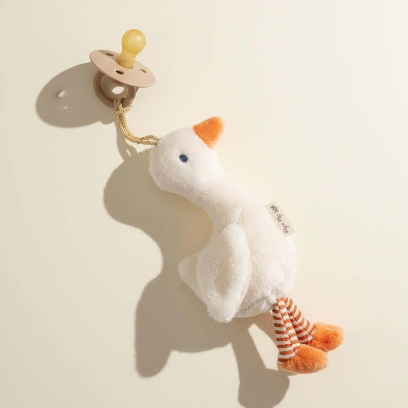 Bitzy Pal Natural Rubber Pacifier & Plush - Goose