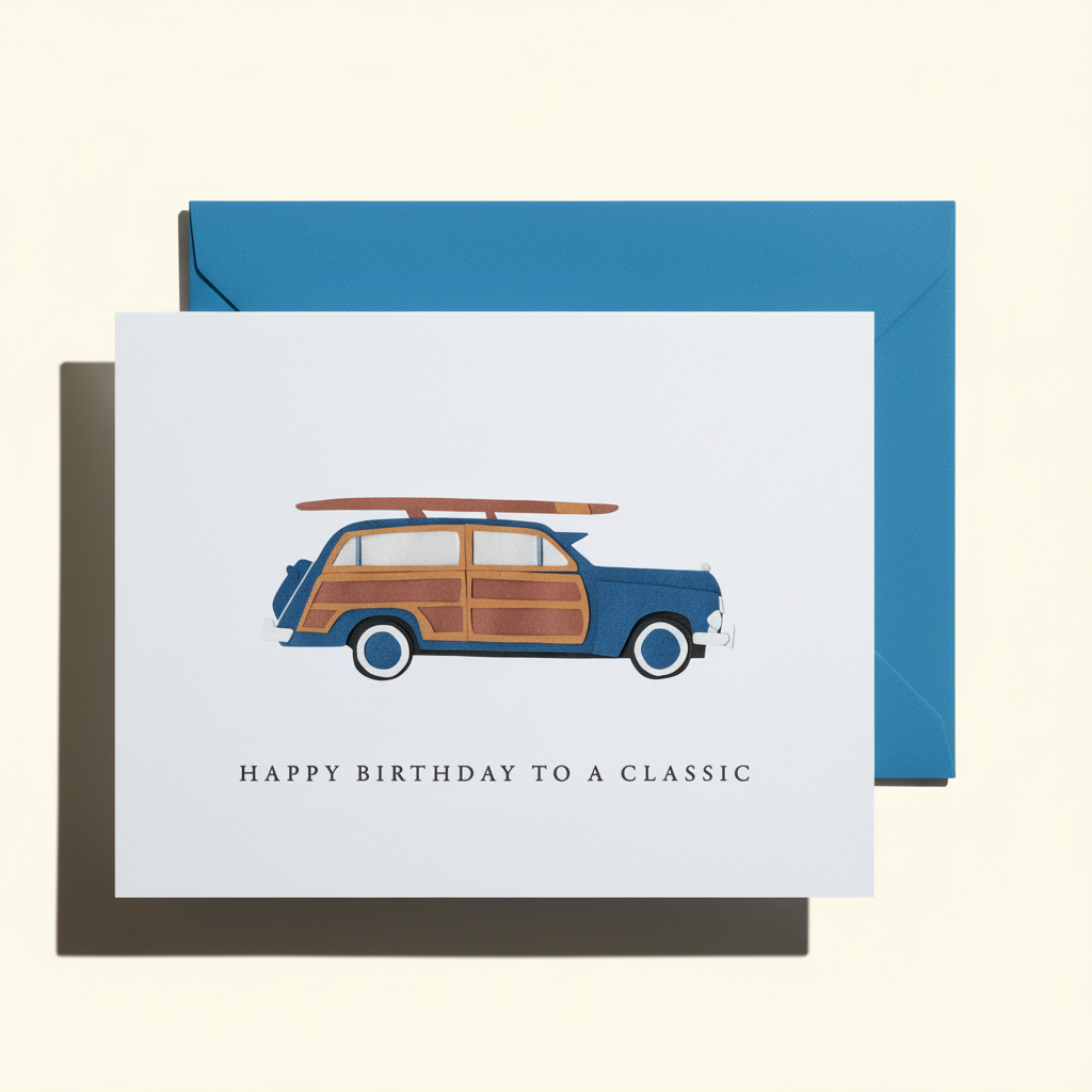Vintage Wagon Birthday Card
