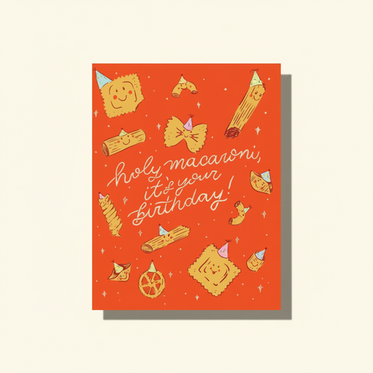 Holy Macaroni Birthday Card