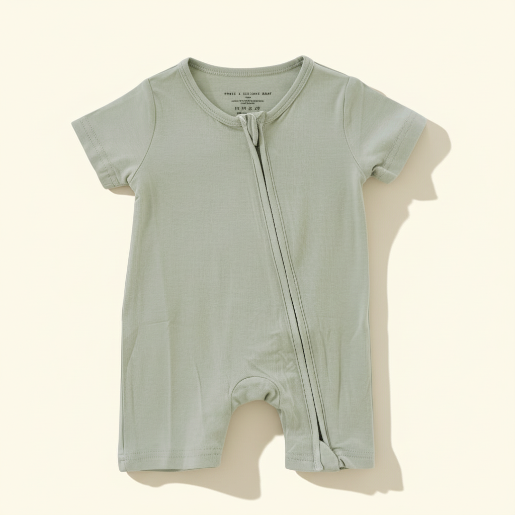Short Sleeve Zipper Onesie