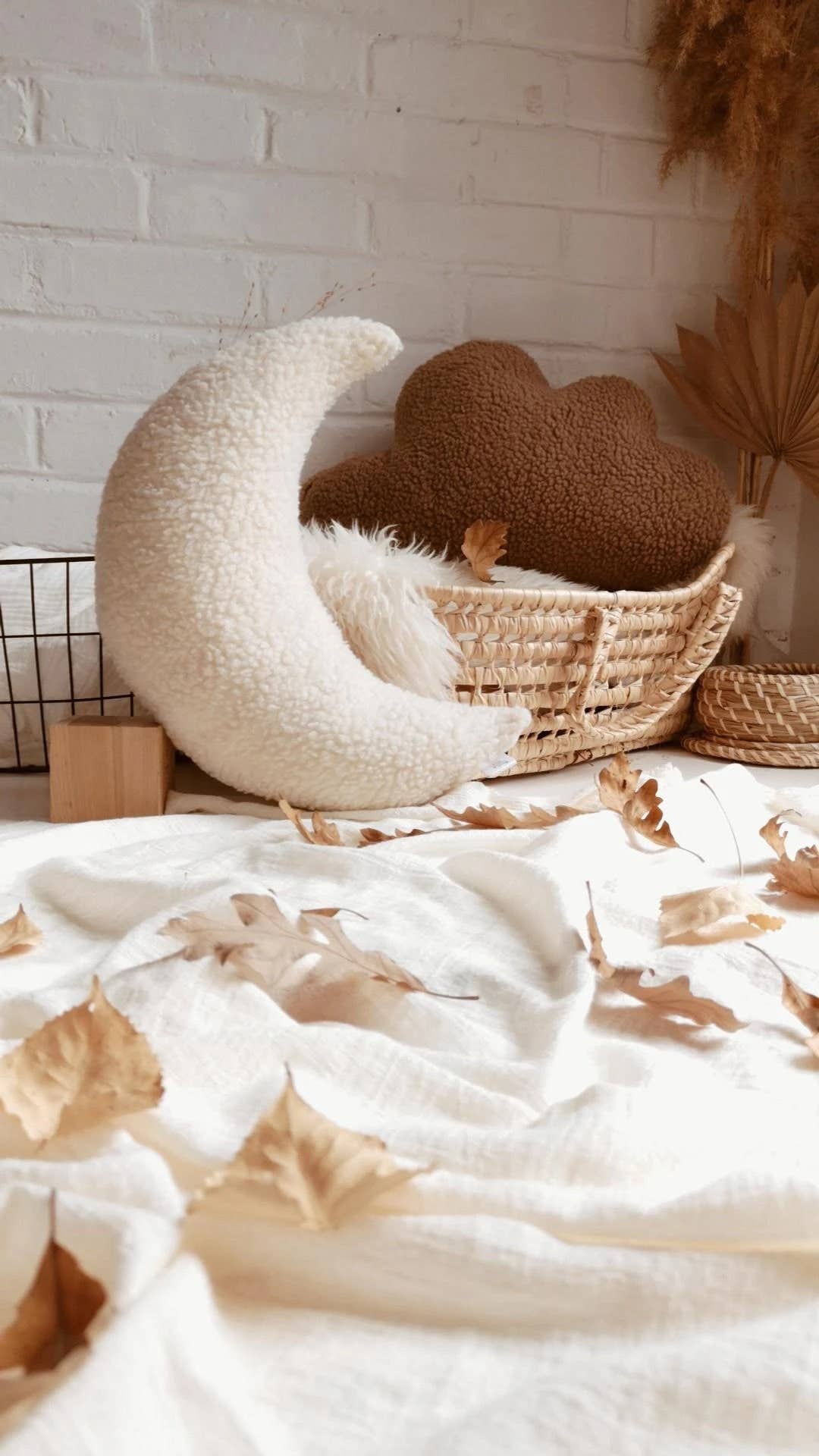 Sherpa Moon Pillow