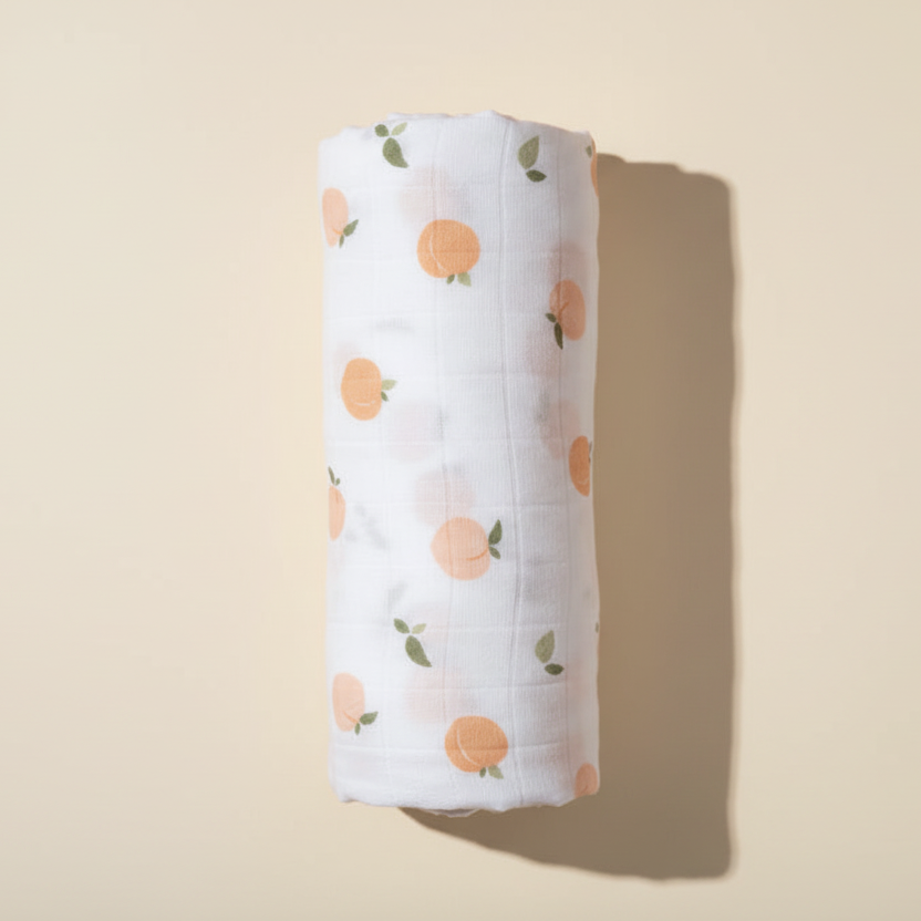 Muslin Cotton Swaddle Blanket - Peaches