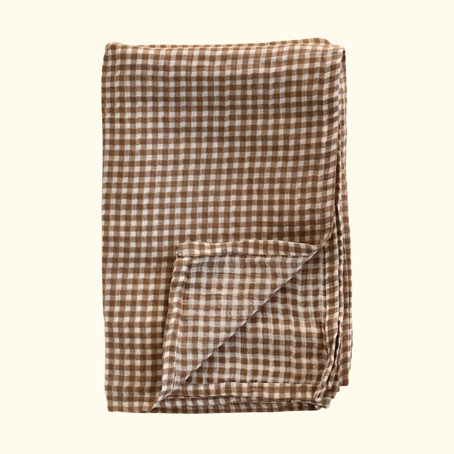Vichy Brown Muslin Swaddle
