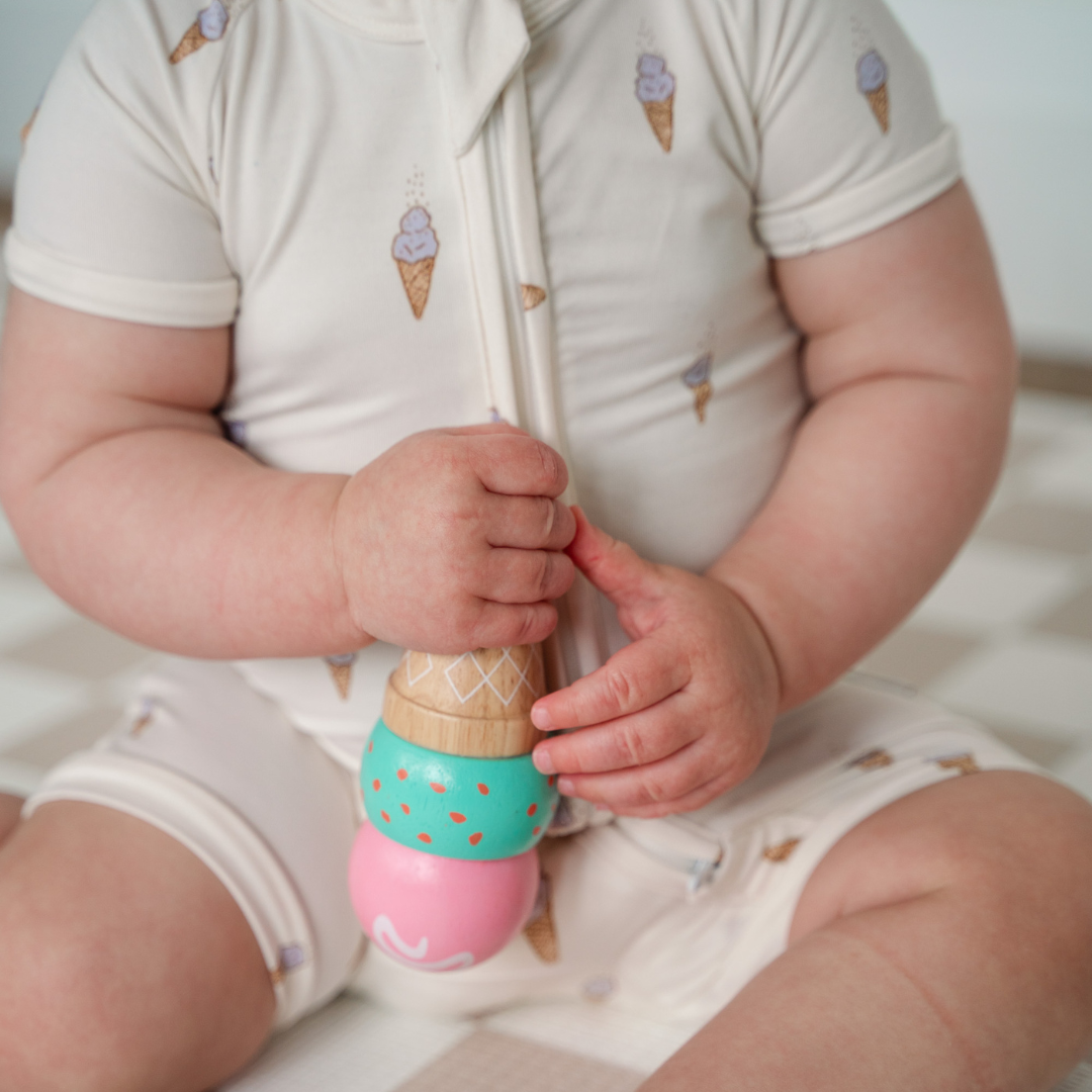 Bamboo Shortie Playsuit | Alaskan Blue