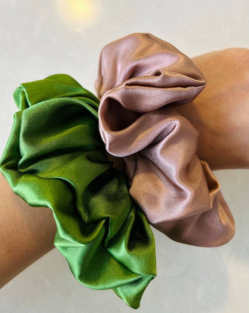 100% Silk Large Scrunchy | Ivory