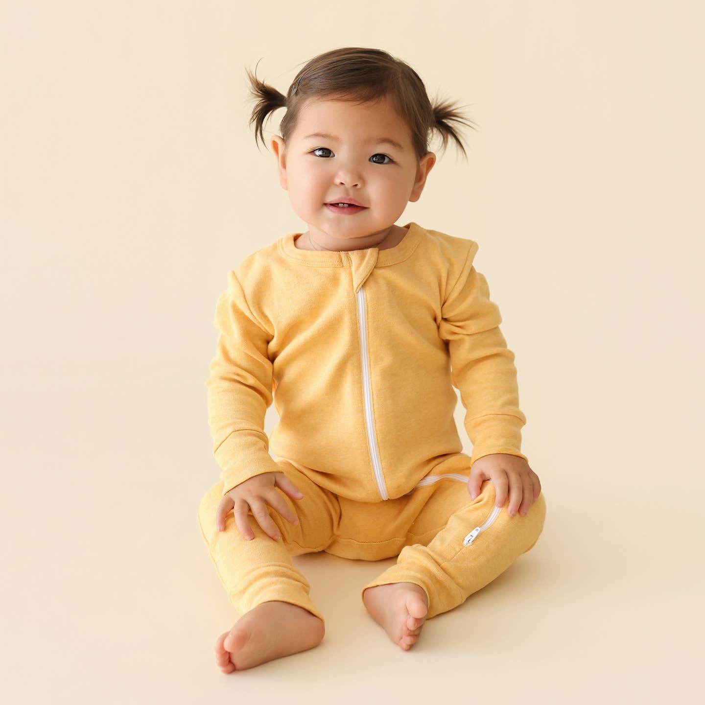 Melange '2-Way' Zipper Romper: Honey
