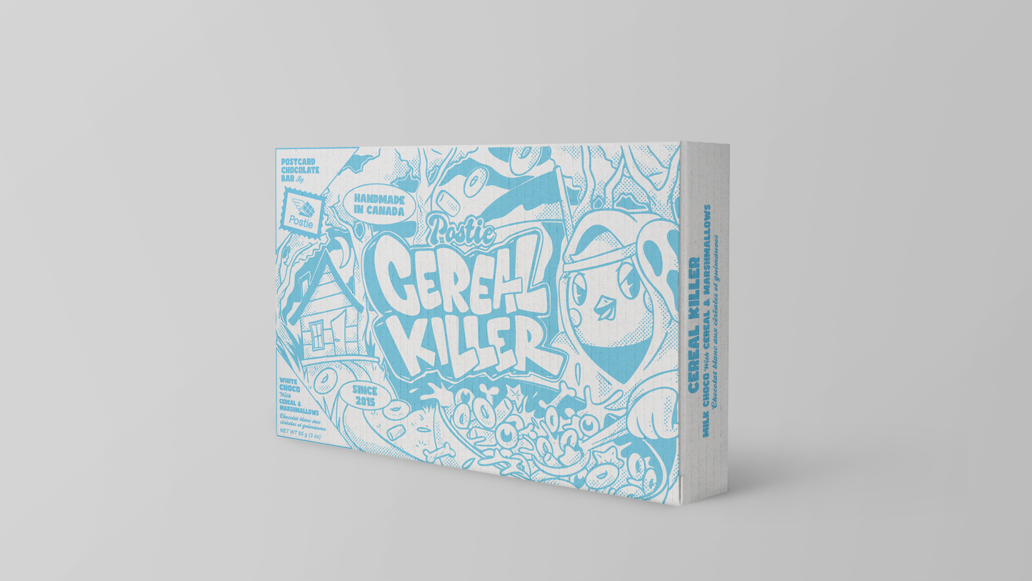 Cereal Killer White Postcard Chocolate Bar