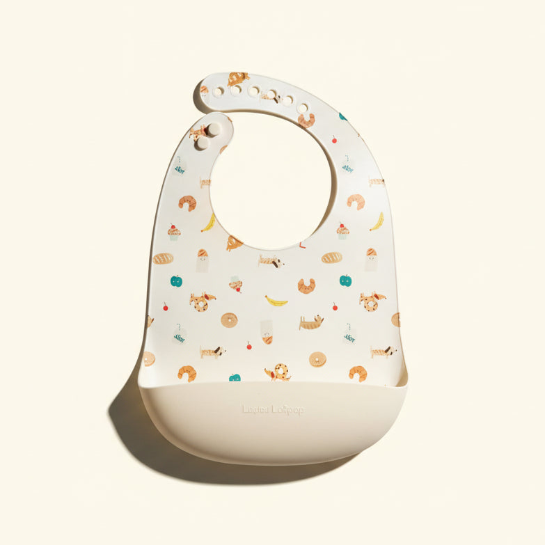 Silicone Bib Printed: French Breakfast