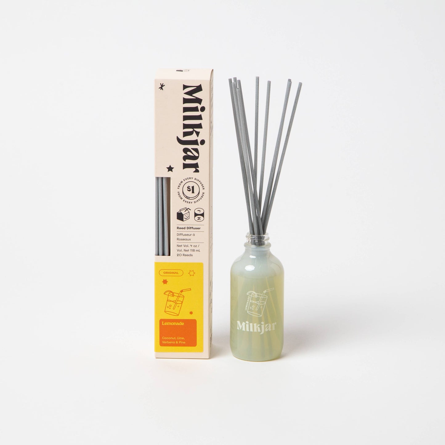 Lemonade | Coconut, Lime, Verbena & Pine 4oz Reed Diffuser