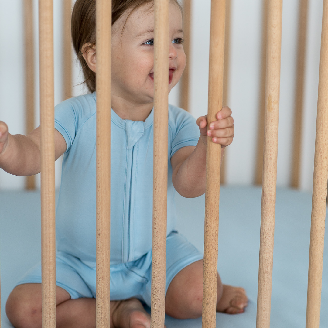 Bamboo Shortie Playsuit | Alaskan Blue
