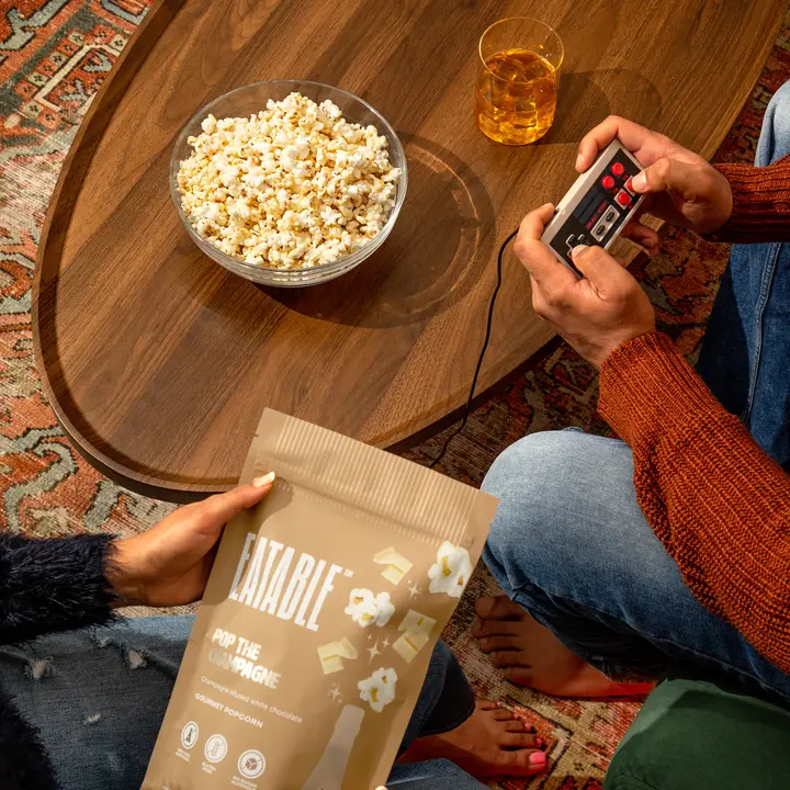 Pop the Champagne Gourmet White Chocolate Popcorn